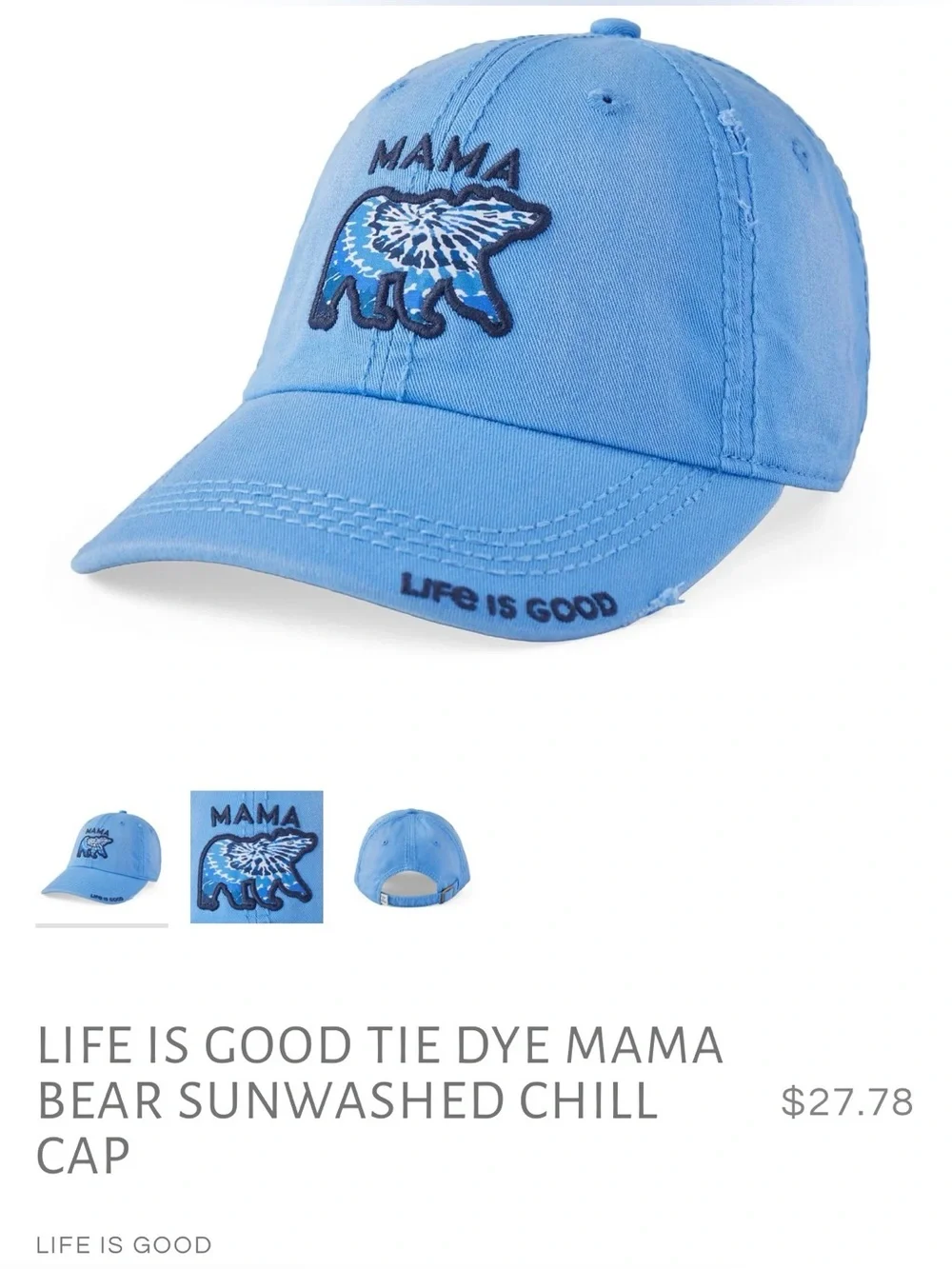 Life Is Good Mama Bear Baseball Hat & Life is Good Mama Bear Mug set